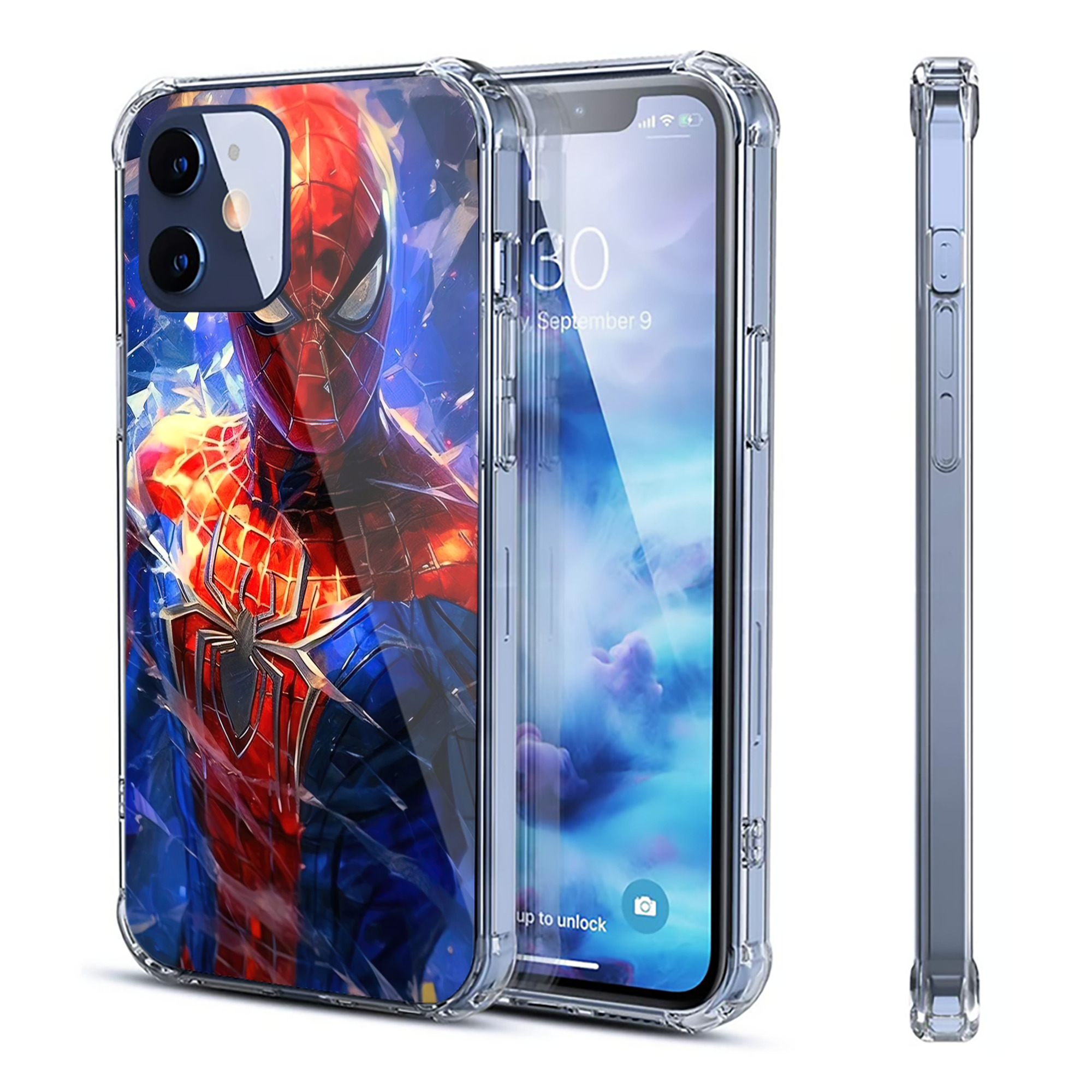 （画像用） Spider Man スパイダーマン 【iPhone 12シリーズ対応】透明スマホケース（クリアソフトケース）